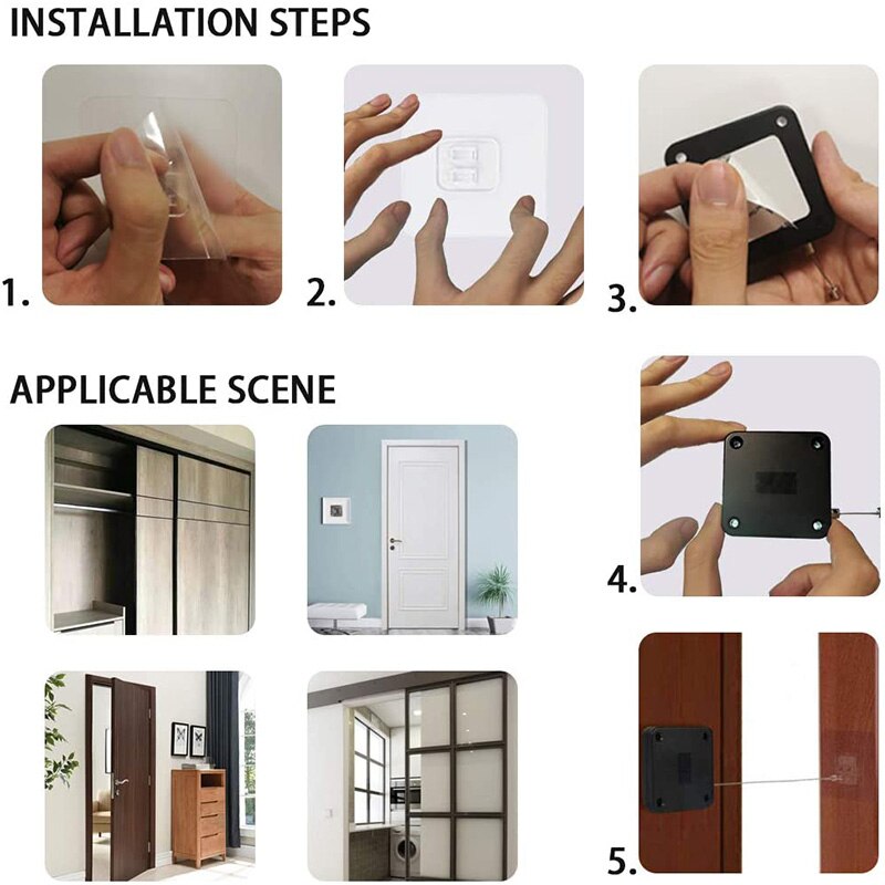 Punch-Free Automatic Sensor Door Closer Automatically Close for All Doors