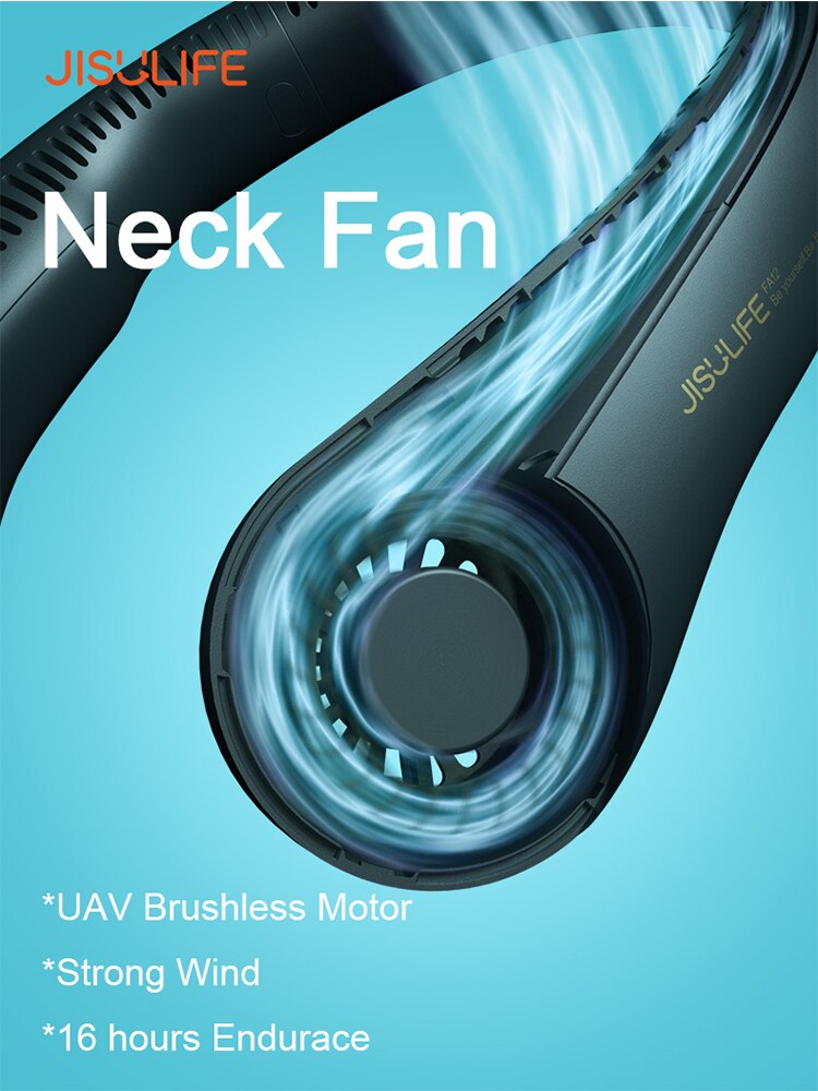 Jisulife Hals Fan Ventilador 4000Mah Bladeless Fan Draagbare Oplaadbare Usb Ventilator Voor Thuis Kantoor Aire Acondicionado Portatil