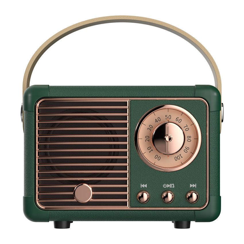 2022 retro-bluetooth-lautsprecher,  hm11 altavoz bluetooth tronsmart soundbar mini-lautsprecher, boombox , 3d stereo-hifi-sound tf: Armeegrün