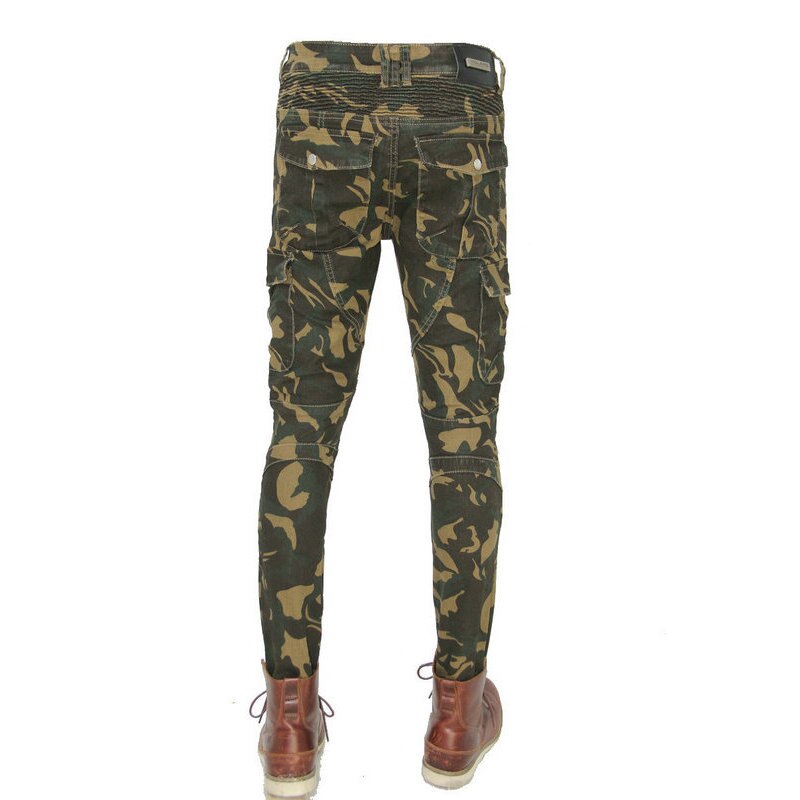 Motorcykel ridebukser volero camouflage beskyttende jeans lokomotiv ridder dagligt løse lige bukser camo farve