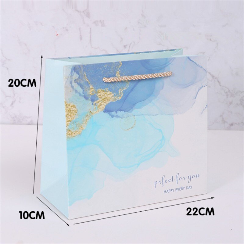 1 Pcs Snoep Pakket Bruiloft Papier Verpakking Dozen Valentijnsdag Party Grote Zak Snoep Opslag tas: Light blue M