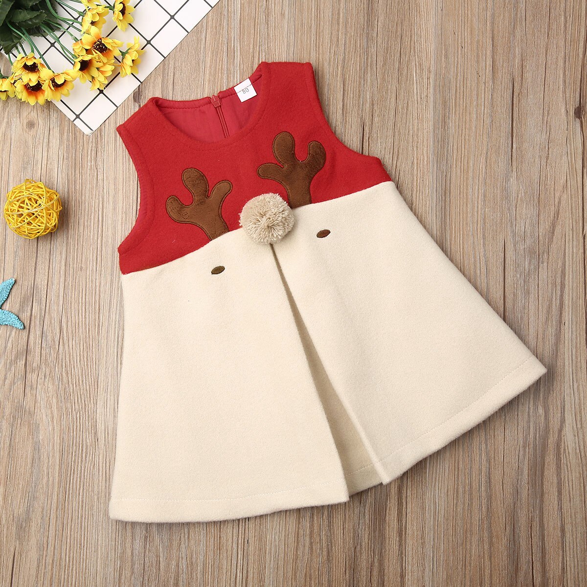 Herbst Winter Neugeborenen Kleinkinder Baby Mädchen Kinder Haarigen Weihnachten Weihnachten Weste Geweih Tops Schöne Kleidung Outfits