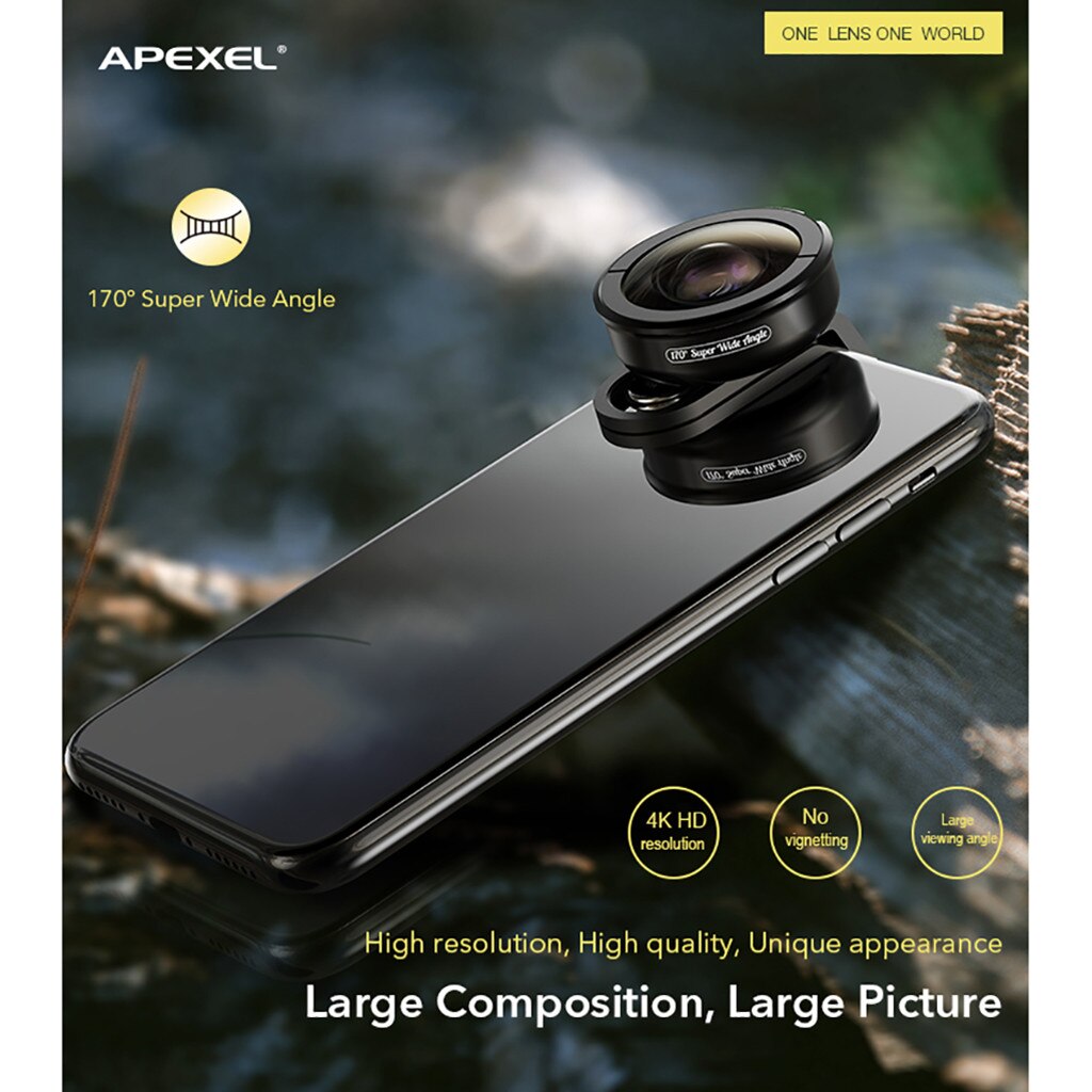 Apexel 170 drgee supergroothoeklens hd universele mobiele telefoonlens 28#