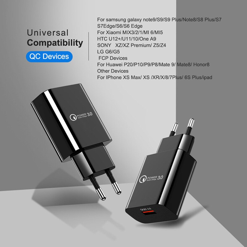 Szybka ładowarka 18W 5A QC 3.0 ładowarka USB szybkie ładowanie typu C kabel do Huawei Samsung Xiaomi Redmi Google Pixel 6 Pro ue wtyczka amerykańska
