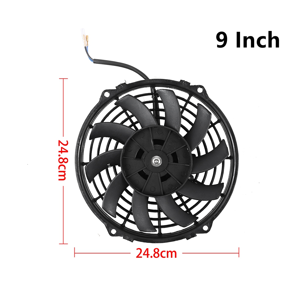 Universal 7/9/10/12/14/16 pulgadas 12V 80W 2100RPM aire acondicionado de coche radiador electrónico ventilador de refrigeración hoja Kit de refrigeración eléctrico