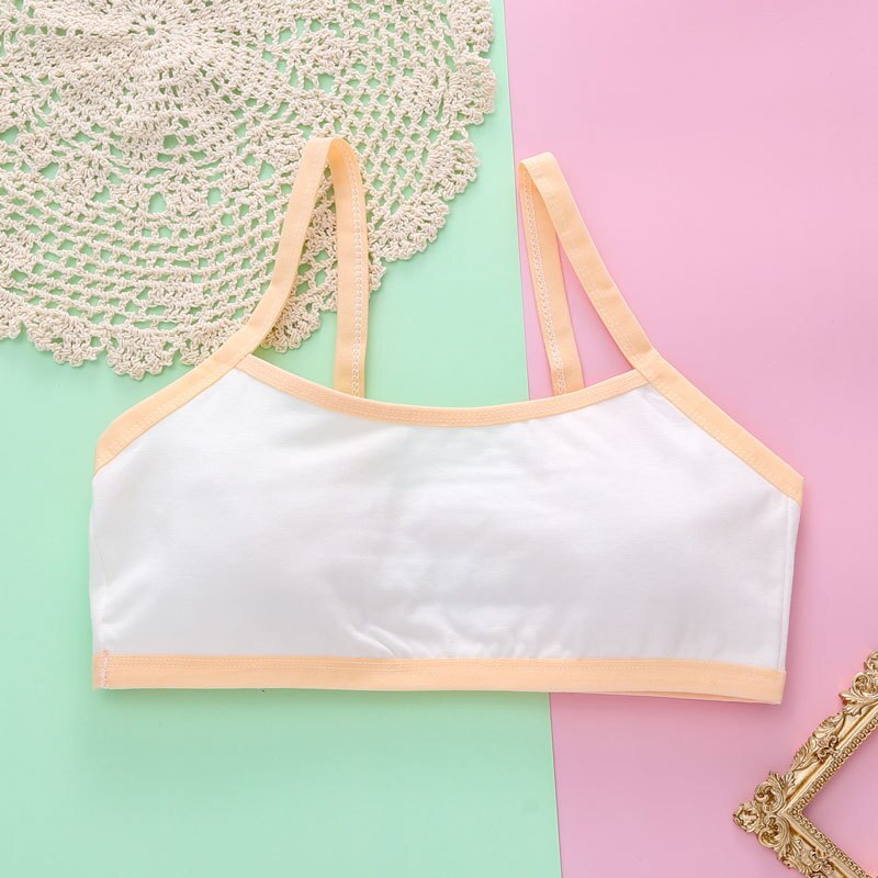 3Pcs Cotton Young Girls Training Bra 10-15T Children Bras Condole Belt Vest Kids Bra Camisole for Child Sports Bra