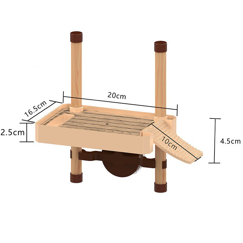 Turtle Basking Platform Turtle Tank Platform Aquarium Animal Sink Wharf Reptile Habitat Climbing Floating Shelf with Sucker Cap: Style 5 M