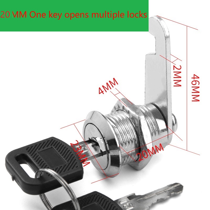 Cam Lock File Cabinet/Cargo Cabinet/Drawer Cabinet Lock with 2 Keys Lock Furniture Hardware Door Cabinet Lock Desk Letter Box: 20mm multiple Open