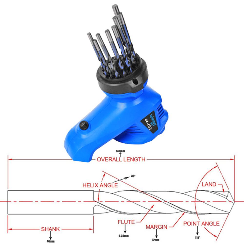 Elektrische Boor Slijper Twist Boor Slijpmachine Hoge Snelheid Boor Slijper Machine Boor Freesmachine 3-12Mm 220V