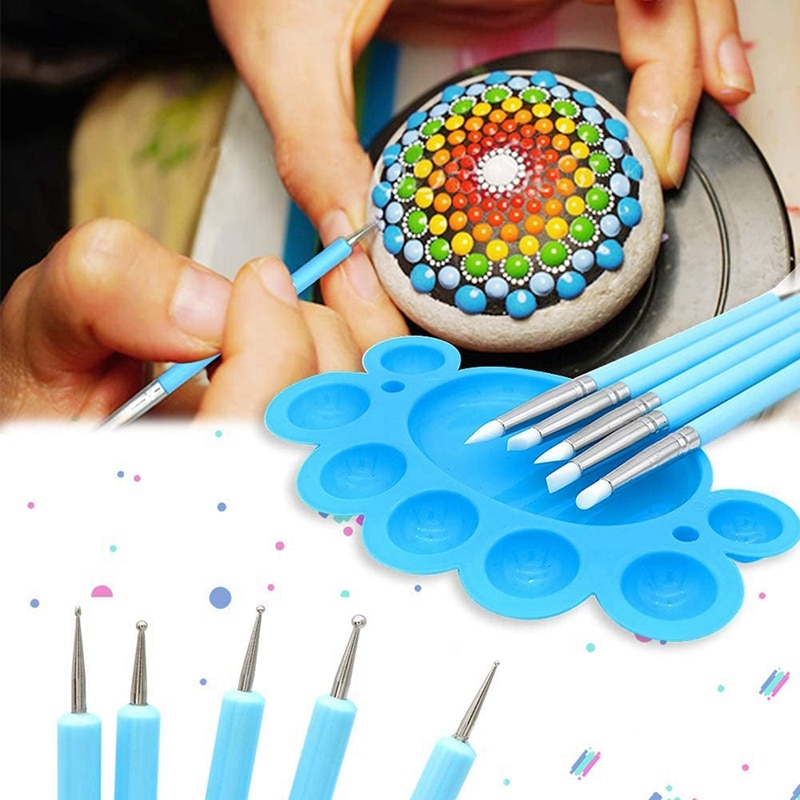 Mandala Dotting Tools, Painting Tool Kits Brushes Paint Tray for Painting Rocks Coloring Drawing and Art Supplies