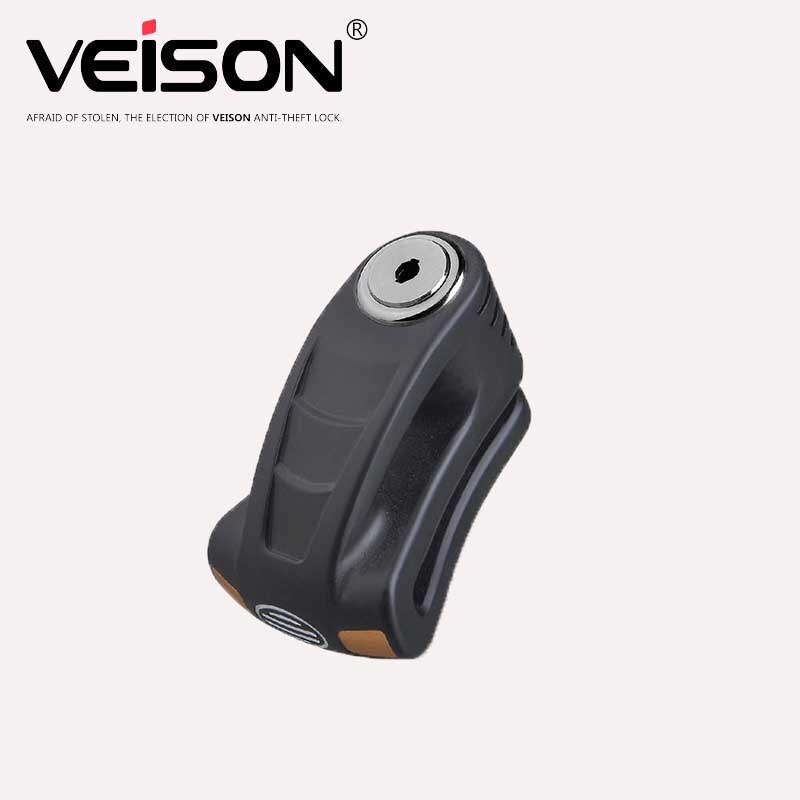 Veison-trava de segurança para disco de freio de bicicleta, antifurto, scooter, rotor, motocicleta, à prova d&#39;água, cadeado, segurança, motocicleta: Black