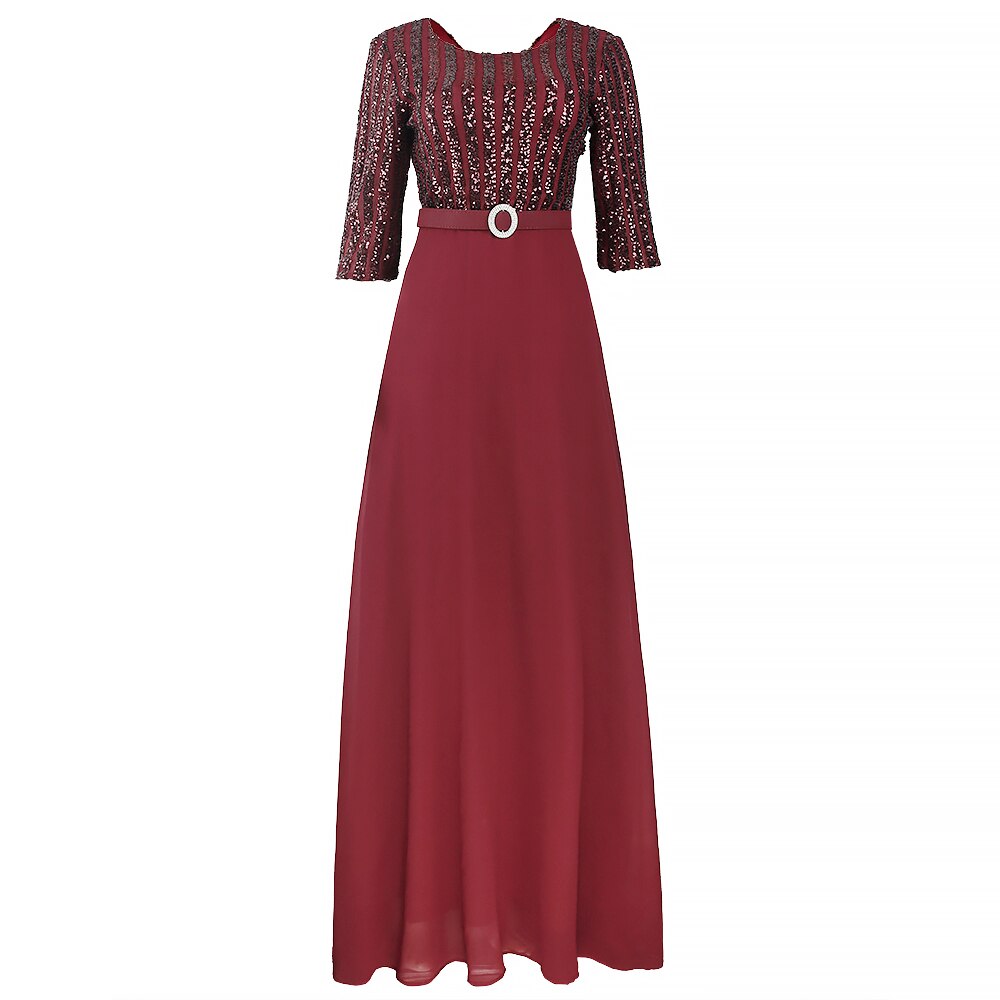 African Dresses for Women Dashiki sequin African Clothes Traditional Party Africa Dress: Burgundy / XL