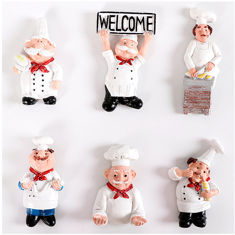 3d Magneet Koelkast Creatieve Cartoon Brood Chef Kok Magneten Voor Koelkasten Voor Notitie En Home Decor 6 Stijlen