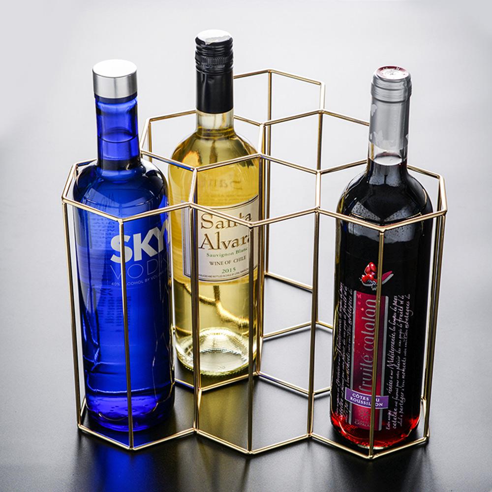 Wein Whiskey Anzeige Regal Metall 6 Flasche montieren Küche Wein Flasche Halfter Stehen Organizer Für Wein Liebhaber