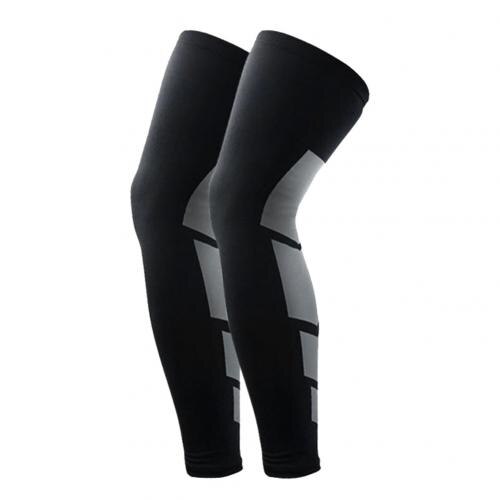 Calentador de piernas de ciclismo Unisex, transpirable, baloncesto, fútbol, correr, ciclismo, compresión, soporte para piernas, manga protectora: Negro / L