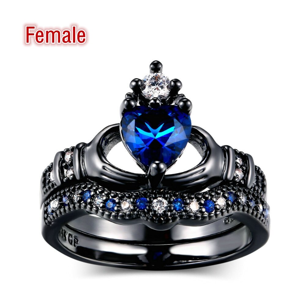 Classique charme Couple anneau hommes et femmes en acier inoxydable amoureux anneaux ensembles pour les filles saint valentin de mariage: 12 / female