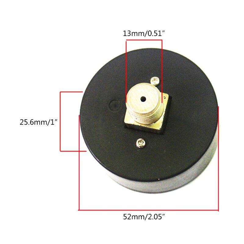 Pressure Gauge w/ Dual Scale Horizontal/Vertical Air Compressor Gauge Iron/Plastic Case Air Compressor Gauge Durable