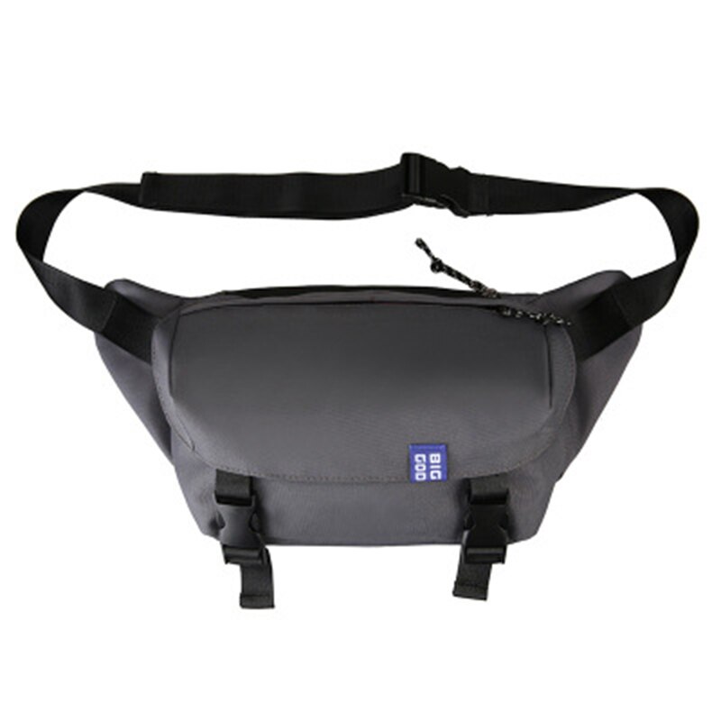 Riñonera Unisex con personalidad Hip-hop, bolso de hombro de , bolso de nailon de gran capacidad: Grey belt bag