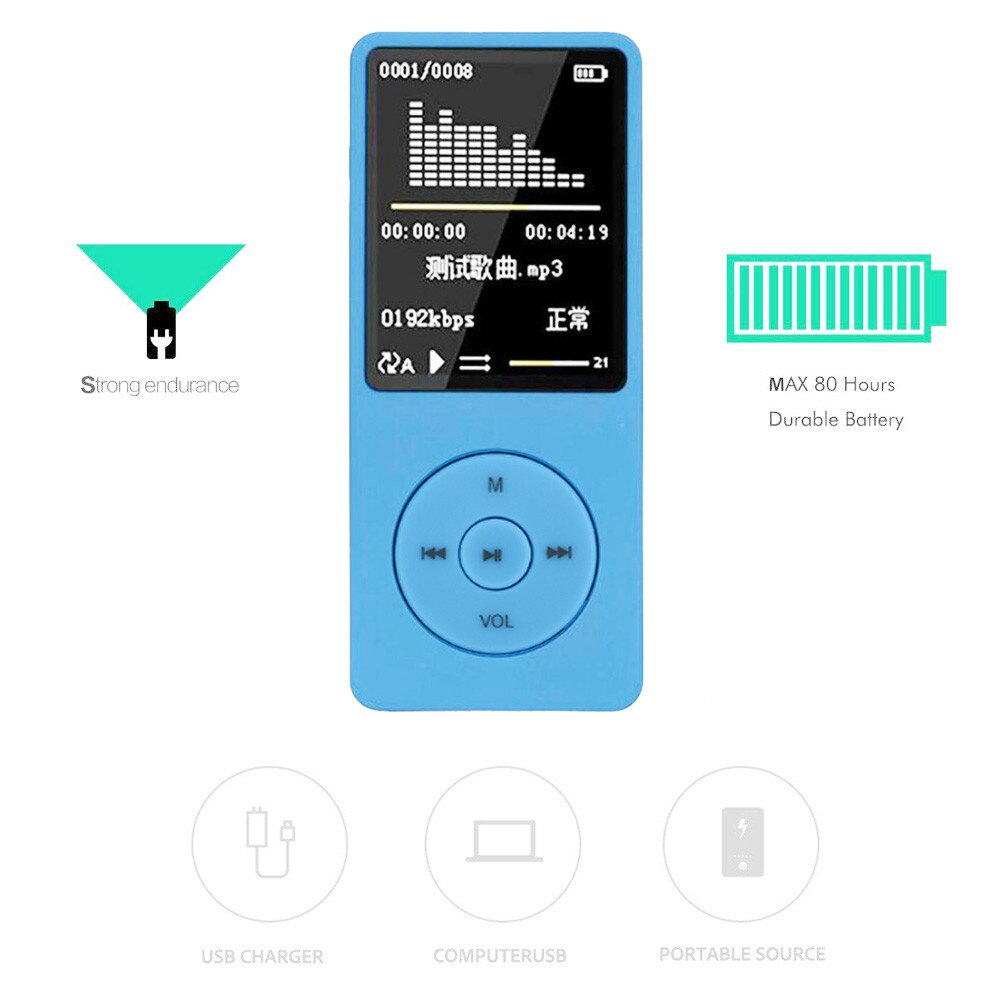 Portable MP3 MP4 Player LCD Screen FM Radio Video Games Movie USB Hi fi Music Player With Sd Card MP3 Player