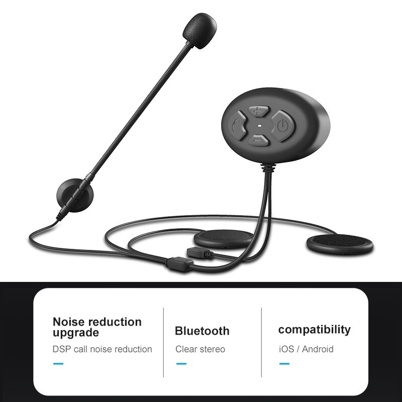 Moto Helm Waterdichte Bluetooth 5.0 Headset Anti-Interferentie Voor Motorhelm Riding Intercom Moto Handsfree Hoofdtelefoon