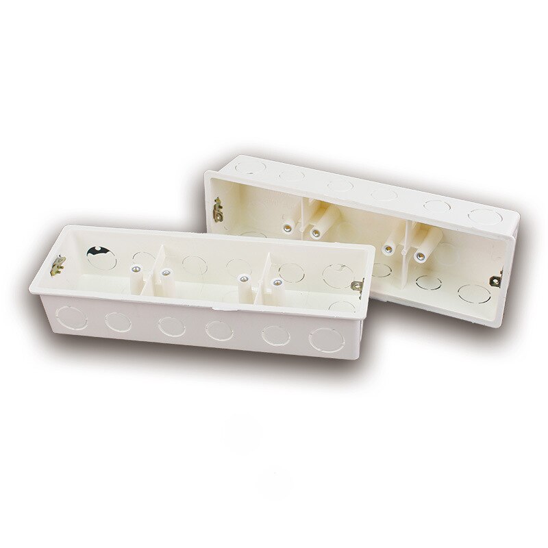 4pcs Universal Concealed Bottom Box Grey White 3-Gang Junction Box Square Cassette Dark Box