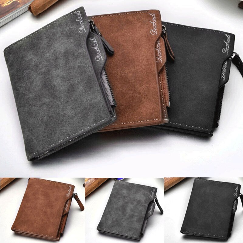 männer lässig Faux Leder Kurz Stil Geschäfts Weiche Dauerhafte Brieftasche Tasche Kreditkarte Bifold Halfter Geldbörse mit Postleitzahl