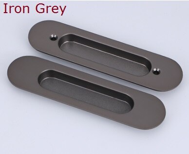 Double Side Zinc Kitchen Cupboard Furniture Cabinet Sliding Door Recessed Pull Built-in Flush Door Thickness: 39-45MM: Iron Grey