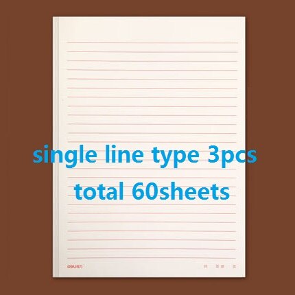 60Sheets Text Writing Training Stationery Graph Paper Beige Protect Eyesight Students School Office Business Draft Home Letter: 3427 3pcs 60sheets