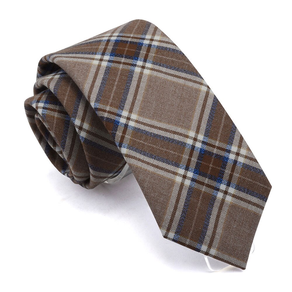 Gusleson slim slips 7cm plaid halsbånd til mænd tr jakkesæt materiale slips til bryllupsfest virksomhed rød grøn bomuld gravata: 01