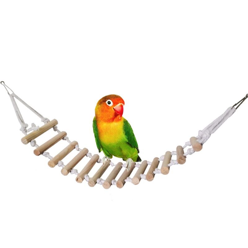 Vogel Houten Ladder Bridge Hamster Klimtouw Ladder Speelgoed Eenvoudige Installatie Ideaal Voor Kleine Tot Middelgrote Vogels