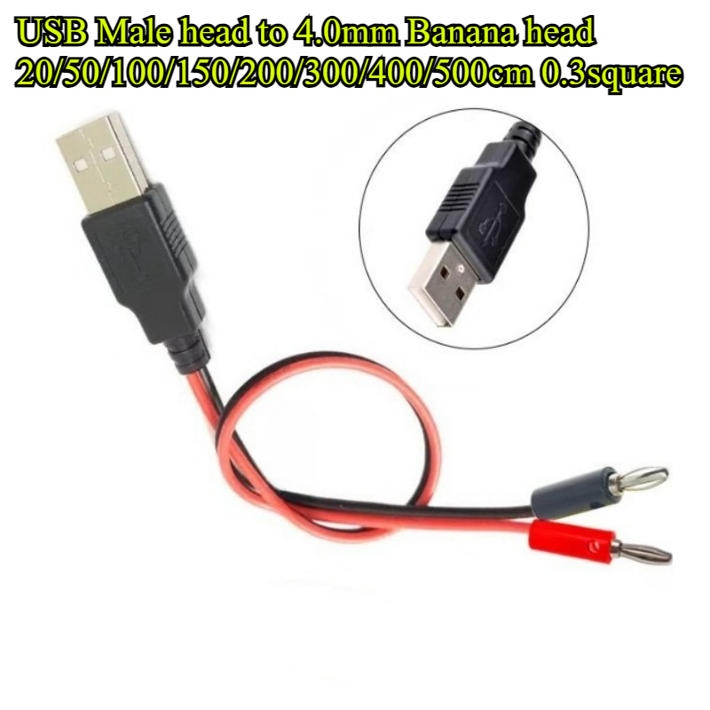 Cable de prueba USB macho/hembra a conector Banana de 4,0mm, Cable de carga hembra, enchufe USB a conector Banana, Cable conductor de conexión: Verde militar / 10-19 piezas / 6 de la tarde