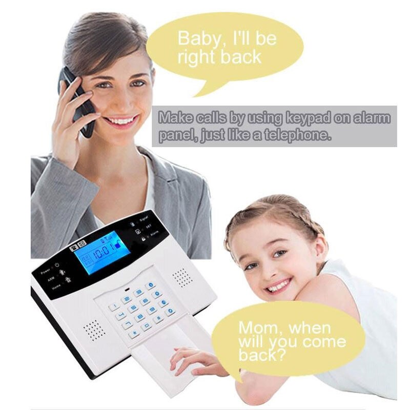 Gsm alarme sem fio em casa sistema de alarmes de segurança app alarme sms com display lcd discagem automática detecção de movimento intruder assaltante alarme casa