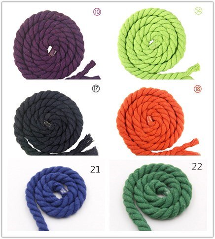 5 mètres 100%  coton 10mm 3 actions cordons de coton torsadés corde de coton tissée sac de bricolage cordon de serrage ceinture sangle accessoires de décoration: Autrecouleurdis-moi