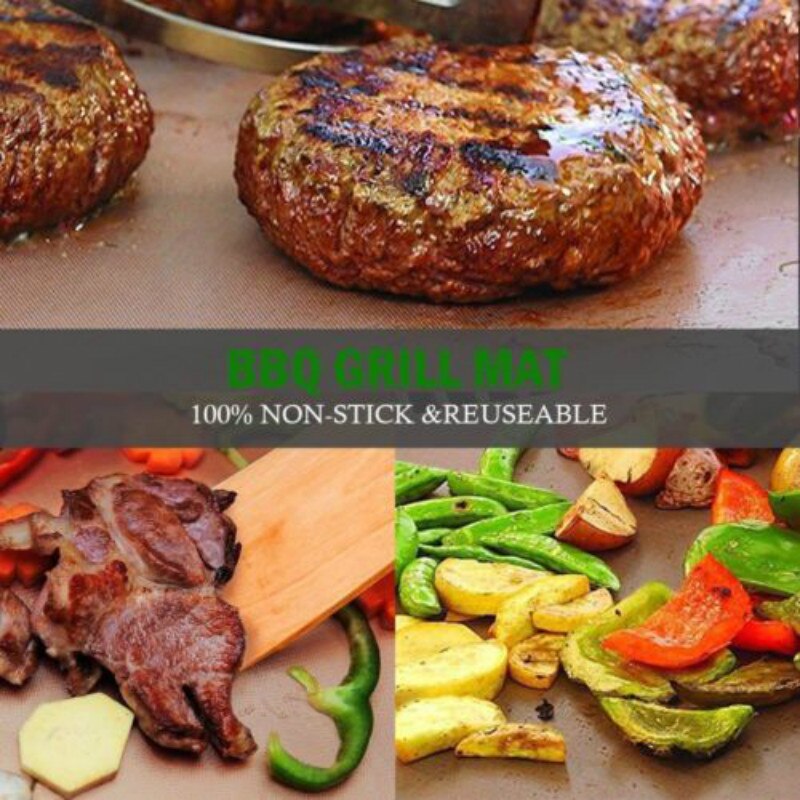 1 stks BBQ Grill Mat/Sheet Slip Herbruikbare Non-stick Barbecue Bakken Vlees