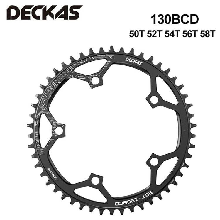 Deckas-platos y bielas redondos para bicicleta de montaña, plato para bielas, 130BCD, 50T/52T/54T/56T/58T, 130mm