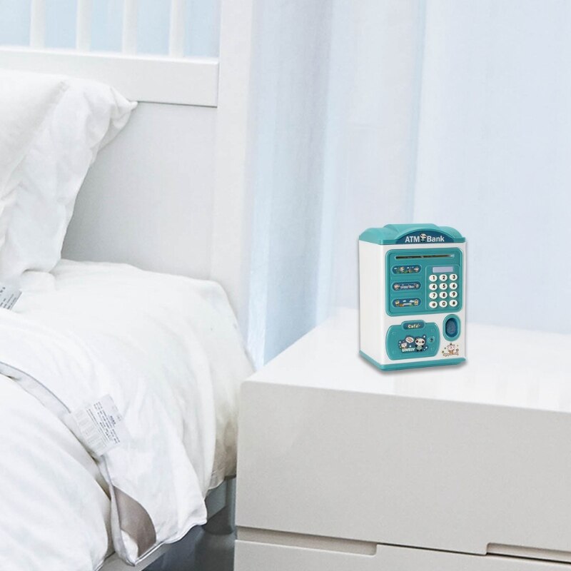 parola d'ordine salvadanaio accorto cartone animato bambini creativi musica carina luce impronta digitale sblocca rotolo automatico salvadanaio a