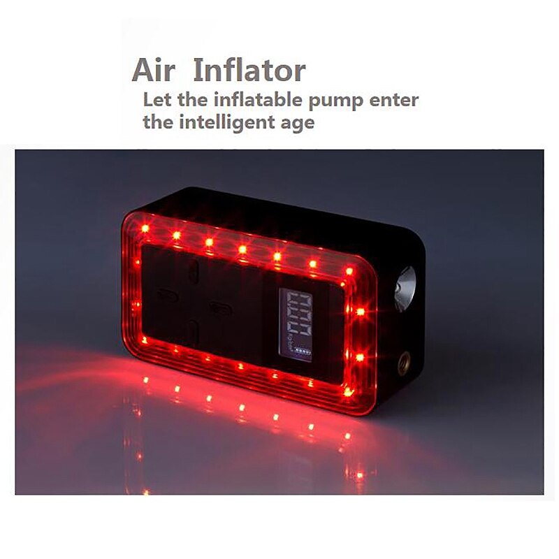 150 Psi Motorfiets Fiets Air Compressor Draadloze Opblaasbare Luchtpomp Bandenpomp Night Waarschuwing Licht Voor Fiets
