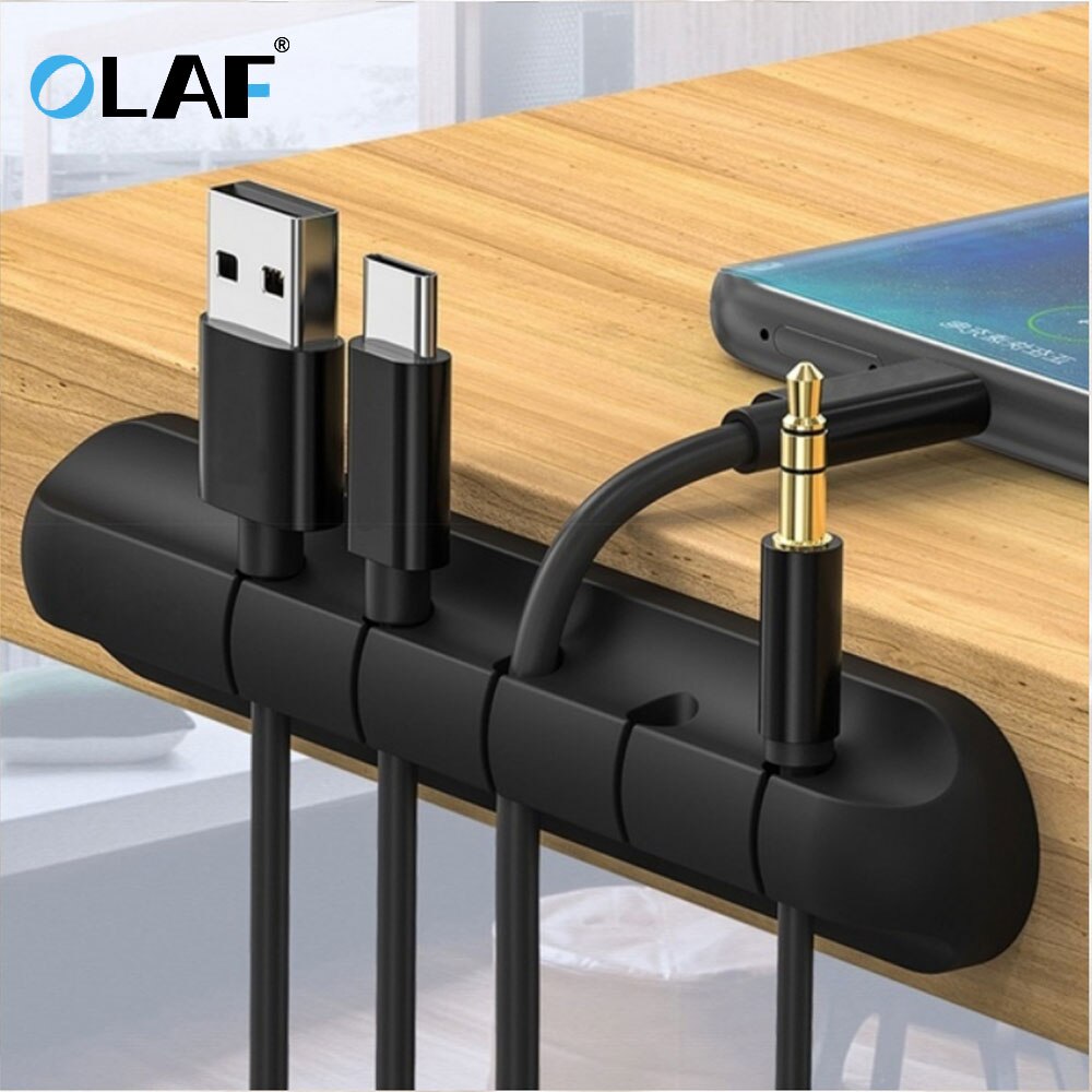 Siliconen Kabel Organisator Beheer Draad Houder Usb Kabelhaspel Clips Voor Muis Toetsenbord Oortelefoon Organizador Kabels Protector