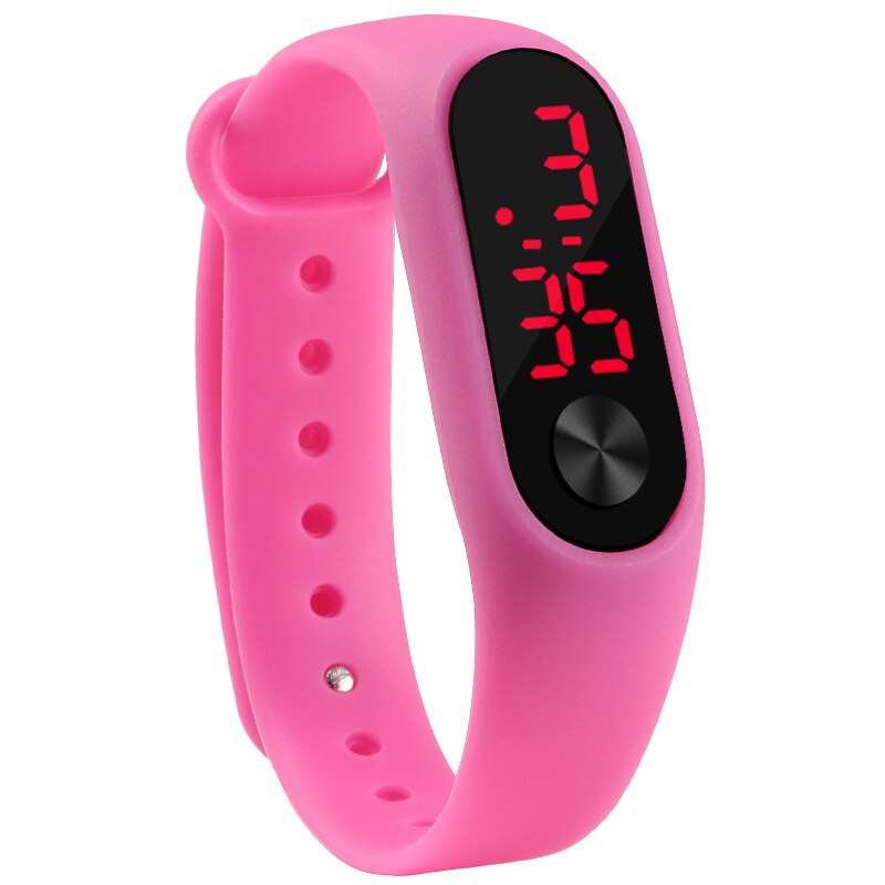 Ich bin Freien Einfache Sport rot LED Digital Armbinde Uhr Männer Frauen Bunte Silikon Uhren freundlicher freundlicher Armbanduhr: Rose rot