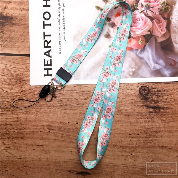 Lanyard for Keys flower lanyard for iphone 7 Samsung Phones MP3 USB Flash Drives Keys Keychains ID Name Tag Badge Holders