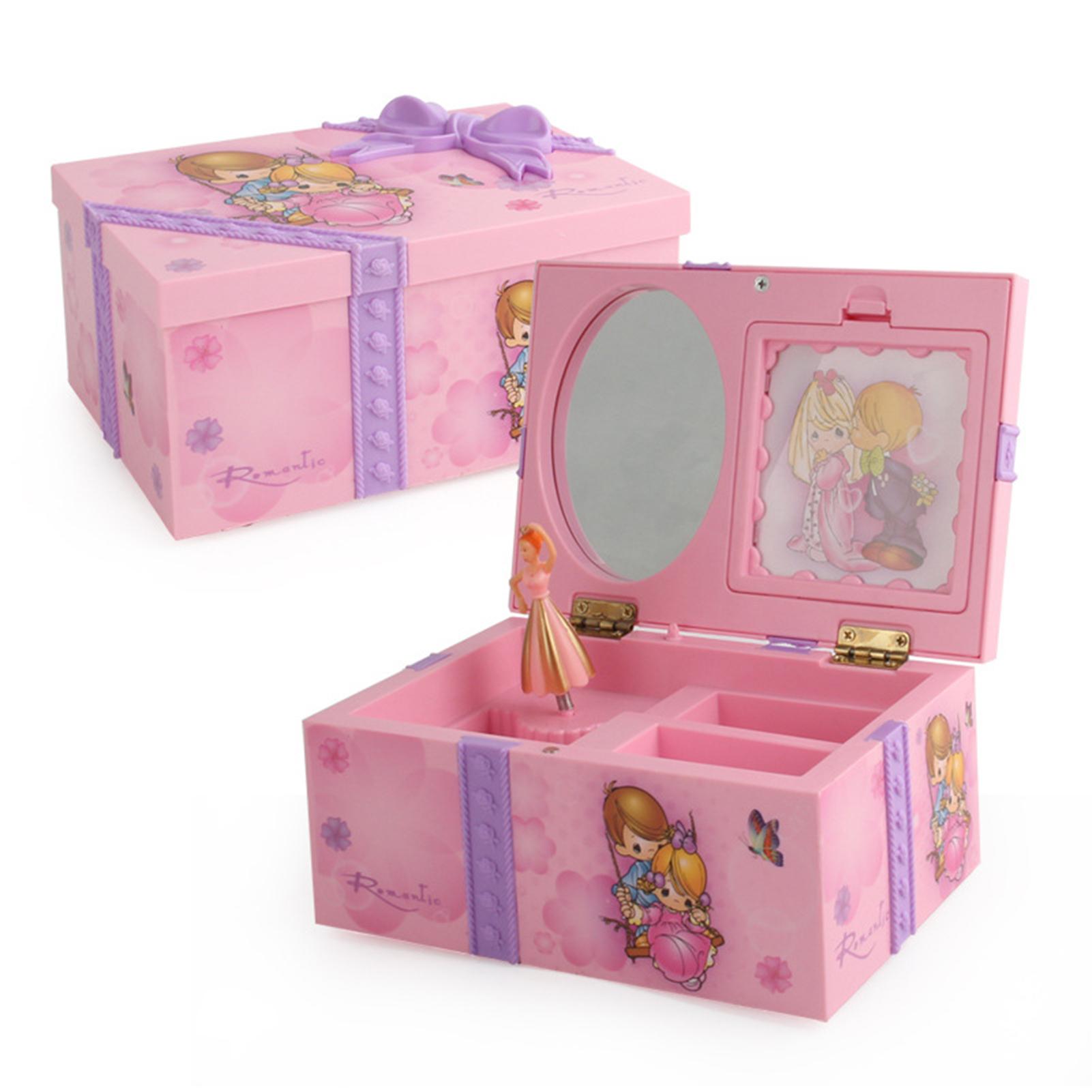 Dansen Meisje Muziekdoos Ornament Sieraden Organizer Met Make-Up Spiegel