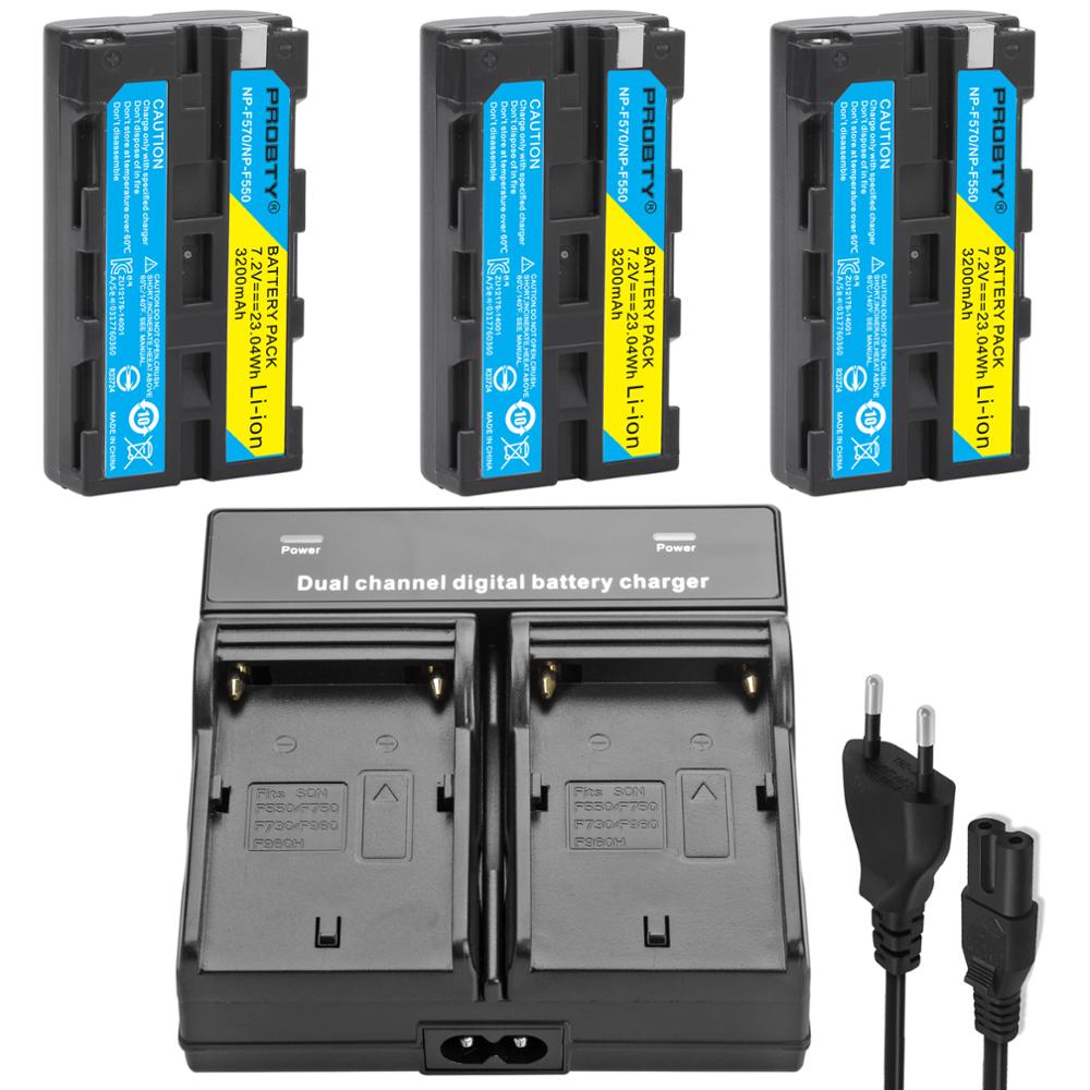 Pour sony NP-F550 NP F570 NP F550 batterie pour Sony CCD-RV200 SC5 TR940 TR917 Caméra CN-160 CN-216 CN-304 YN 300 VL600 LED Vidéo