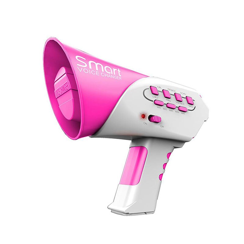 Mini bocina Juguetes Divertidos para niños 7 diferentes voces cambiador de voz inteligente altavoz niños juguete de sonido educativo cuerno que cambia de voz: Pink