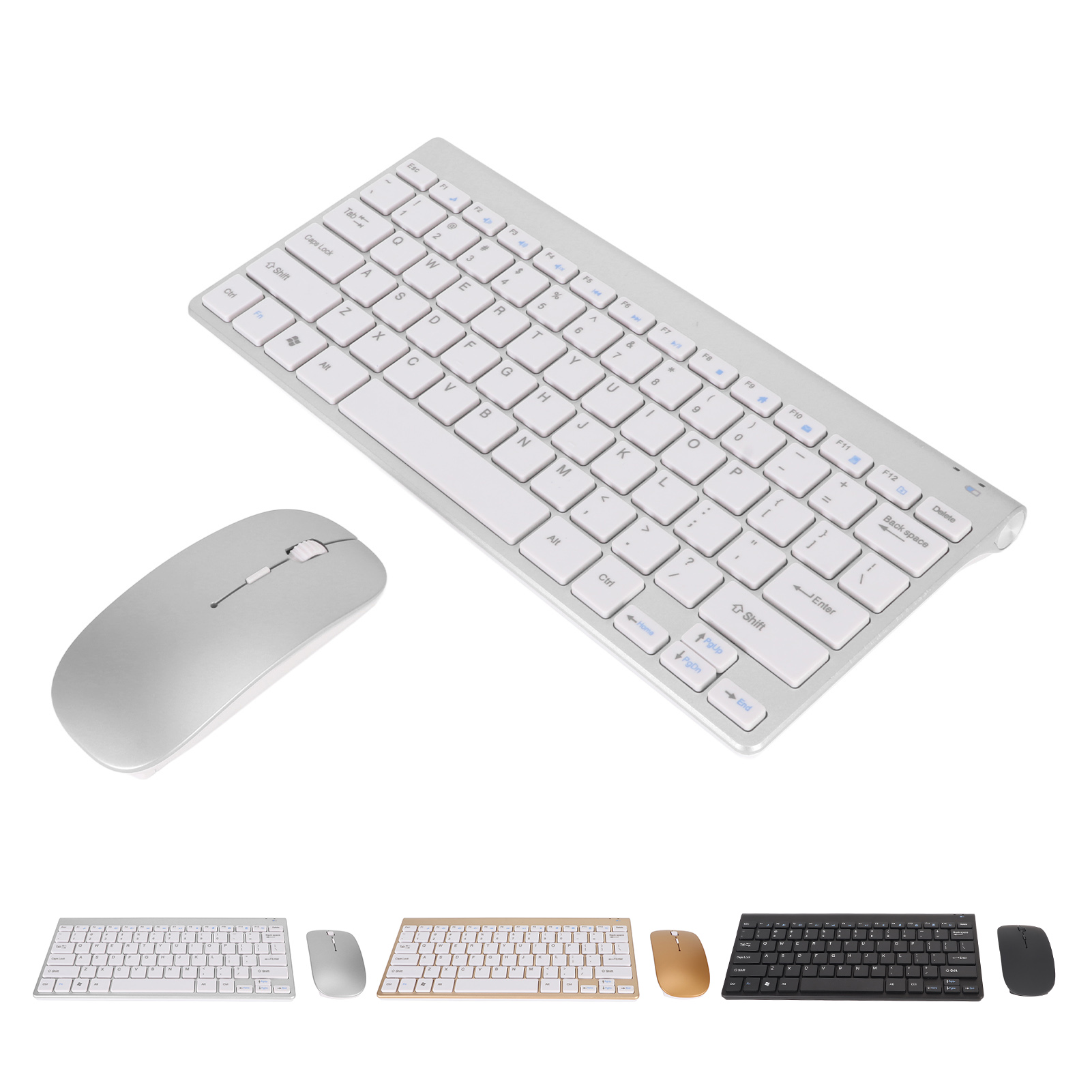Drahtlose Tastatur Maus Kit schlanke drahtlose Taste Maus Combo tragbare schöne energie sparende stille Taste LED-Anzeige für zu Hause