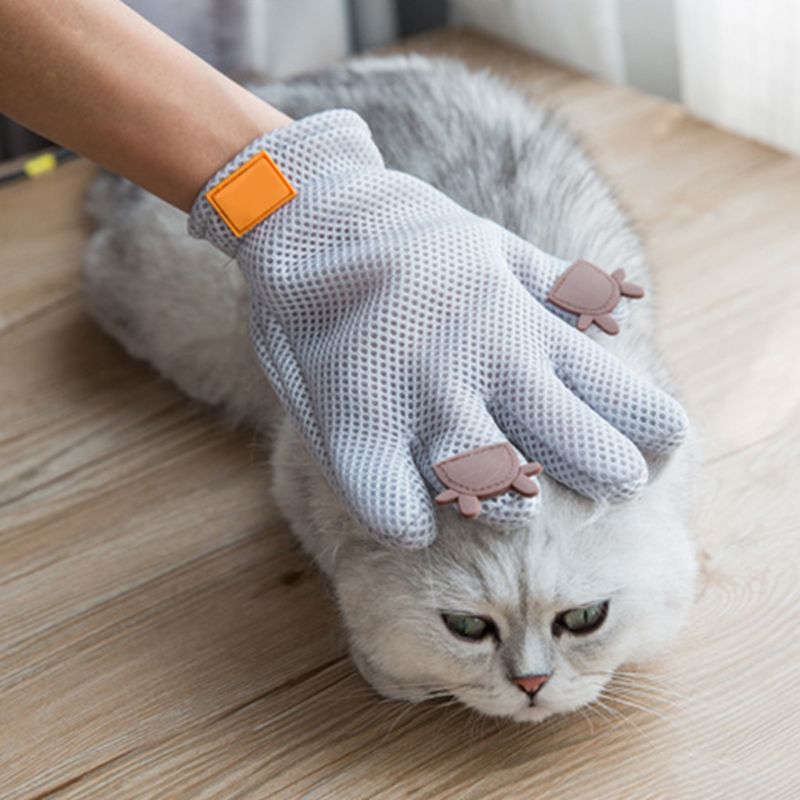 Pet massagem escova luvas anti-risco mordida cão gato remoção do cabelo pegajoso pente mão capa pet limpeza beleza suprimentos