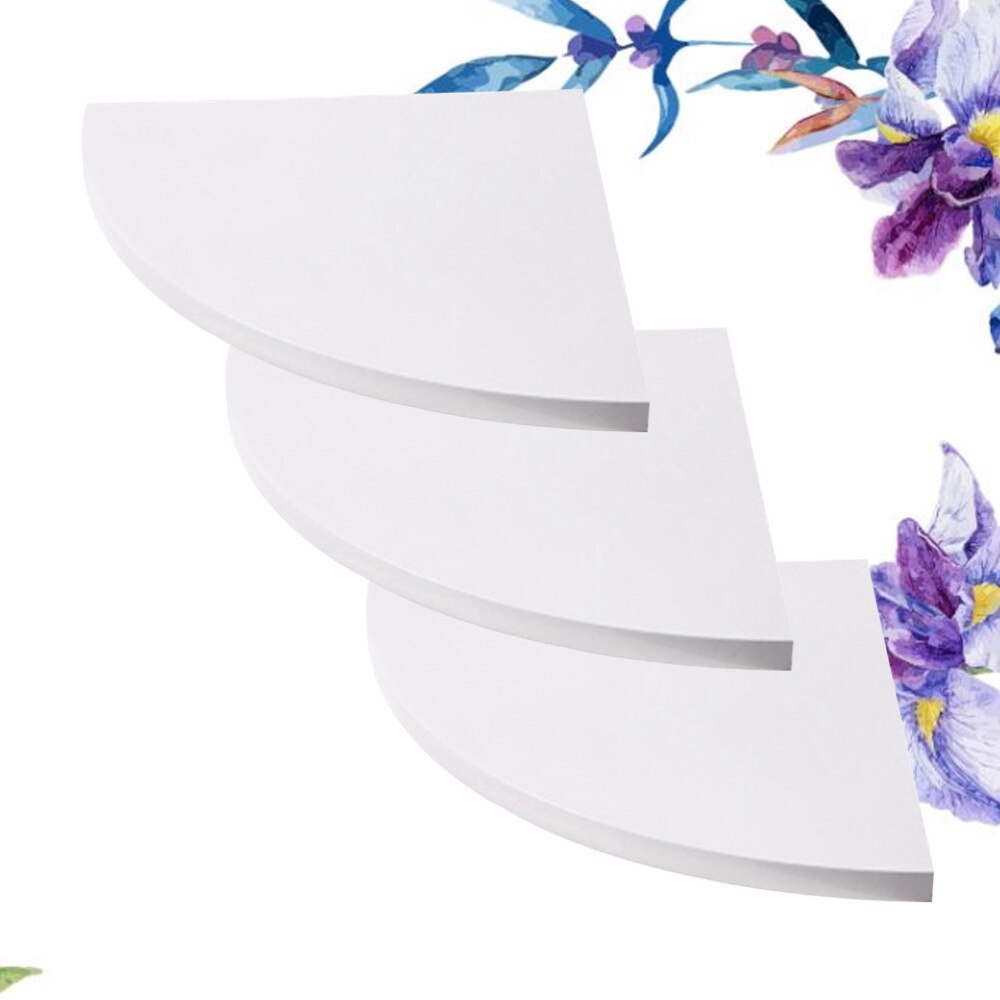 1 set decoratieve hoekboekenplanken, zwevende planken en displayrekken voor de slaapkamer: Wit