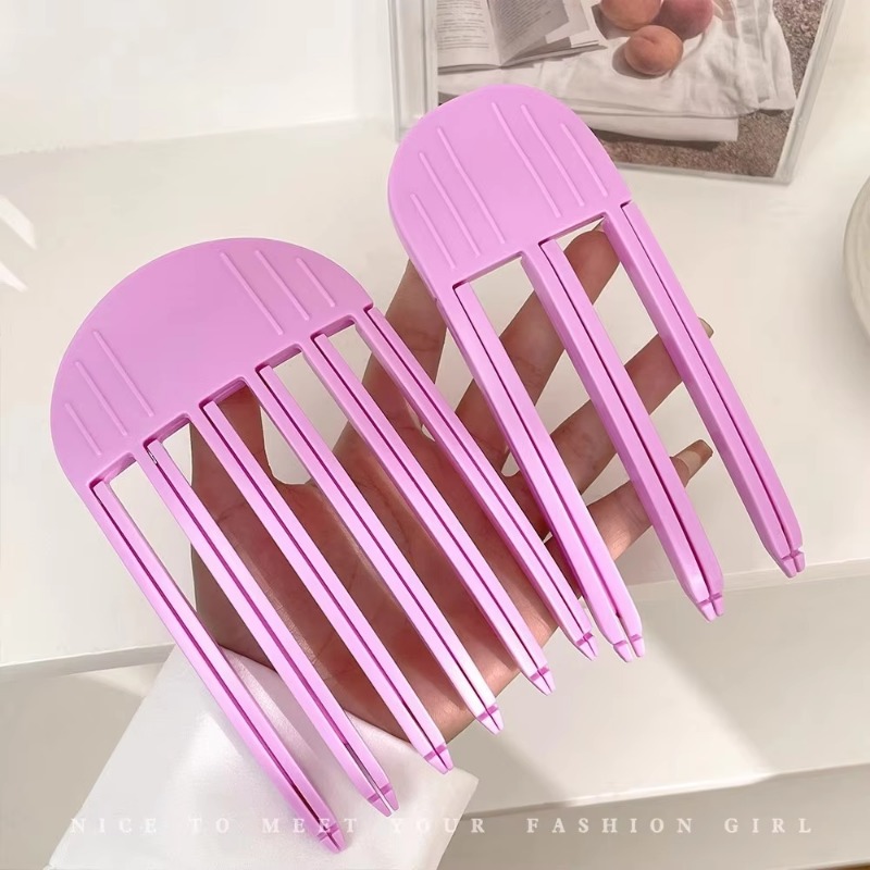 Peine con Clips de raíces de pelo esponjoso, peines de plástico para esculpir el viento, rizo de volumen Natural, 3 dientes, 6 dientes, artefactos superiores de calavera alta, peine de viento