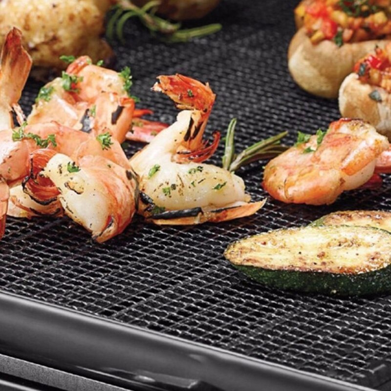 Non Stick BBQ Mesh Grill Mat Cooking Sheet Churrasco Barbecue Liner Roaster Tools