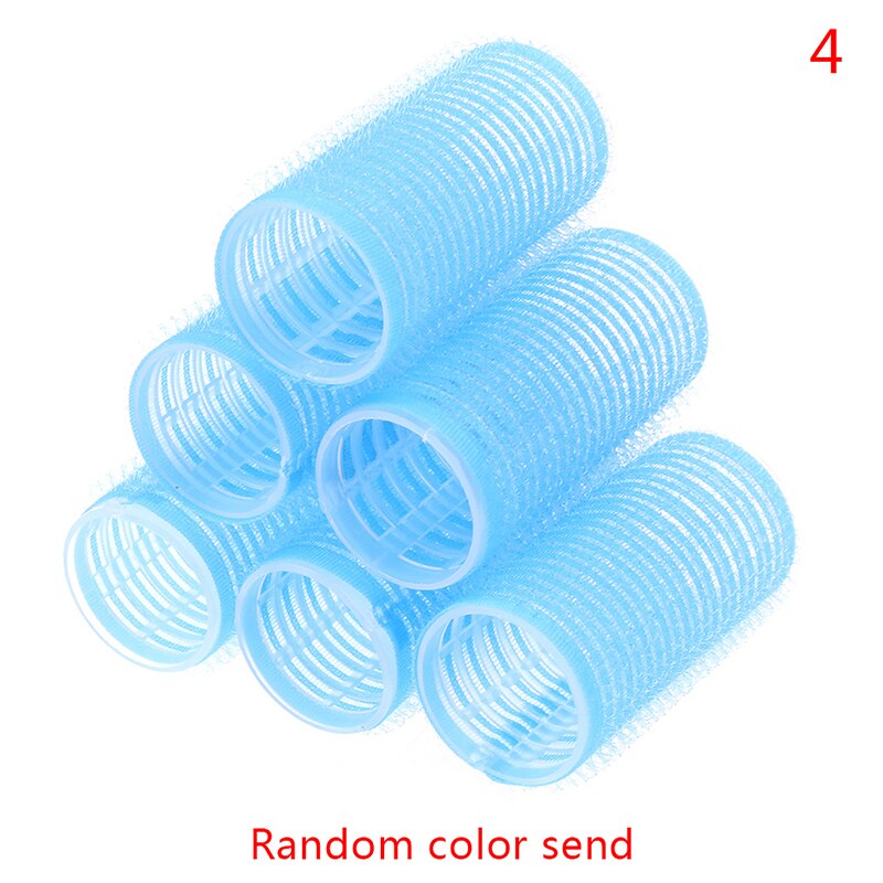 6 st/set flera storlekar slumpmässig färg stora självgrepp hår rullar proffs salong frisör papiljotter hår salong verktyg: 2.8cm
