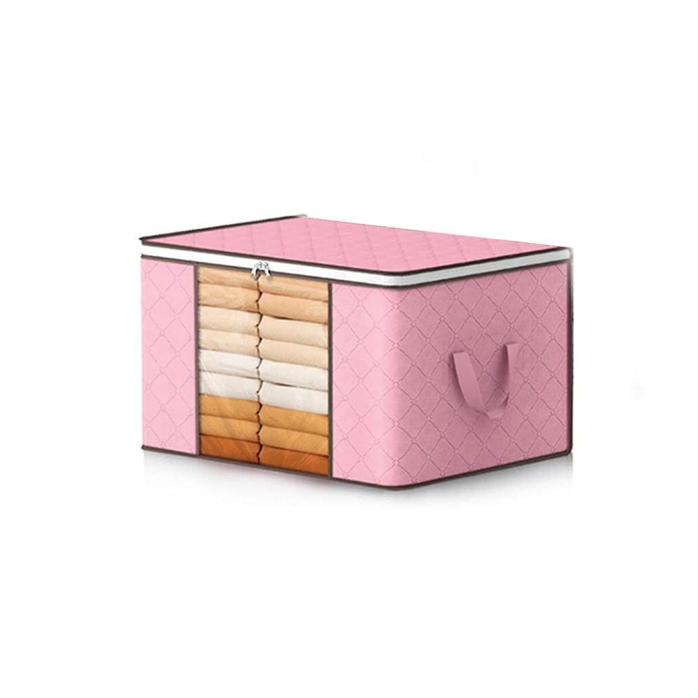 Clothes Storage, Foldable Thick Fabric Blanket Storage Bags, Storage Containers for Organizing Bedroom, Closet, Comforter: light yellow